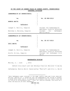 Fillable Online Commonwealth v. Eric Smith - Carbon County Court of ...