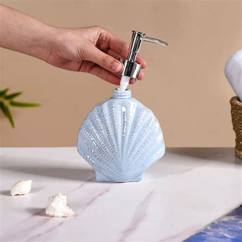 Blue Ceramic Seashell Liquid Dispenser Online - Premium Dispenser ...