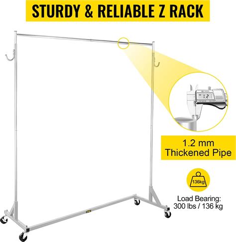Buy VEVOR Z Rack, Industrial Grade Z Base Garment Rack, Height ...