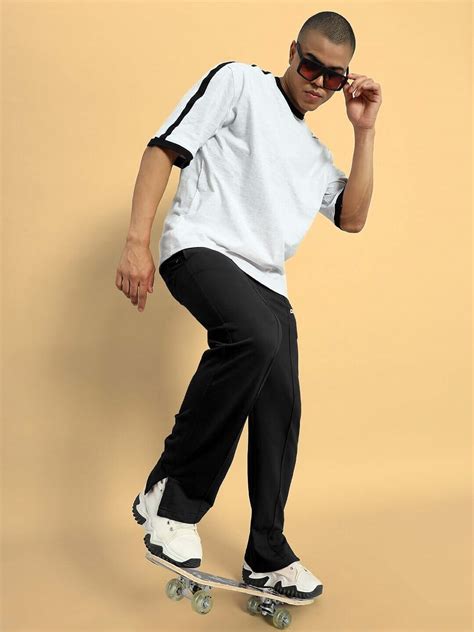 ZION SIDE SLIT COTTON JOGGERS BLACK