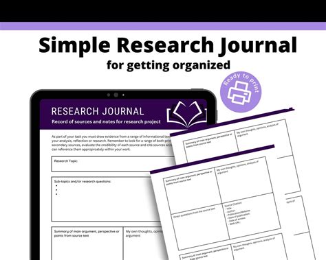 Buy Simple Research Tracker, Editable Research Journal, Citation ...