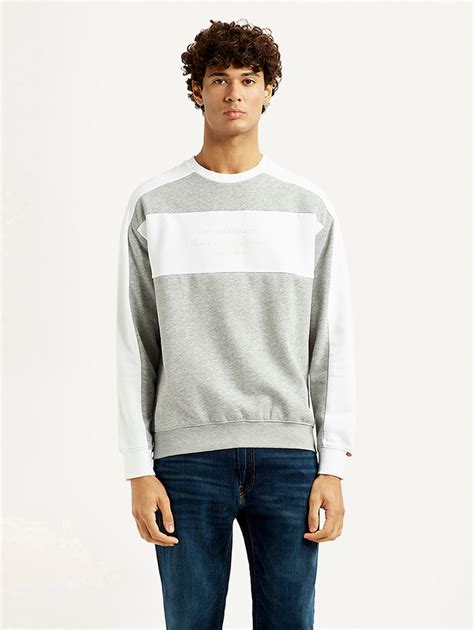 Men's Colorblock Grey Crew Neck Sweatshirt – Levis India Store