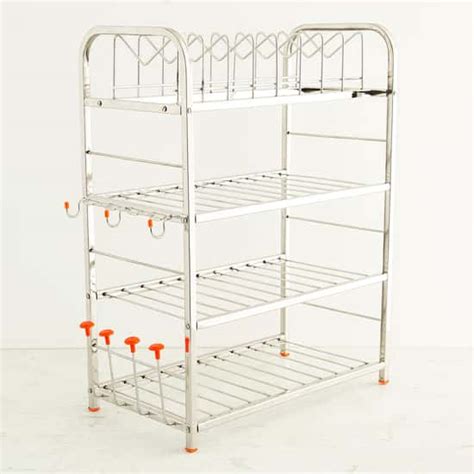 Corsica 4-Tier Kitchen Organiser Rack | Silver | Stainless Steel