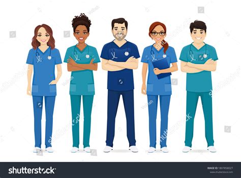 Cartoon Nurse In Scrubs