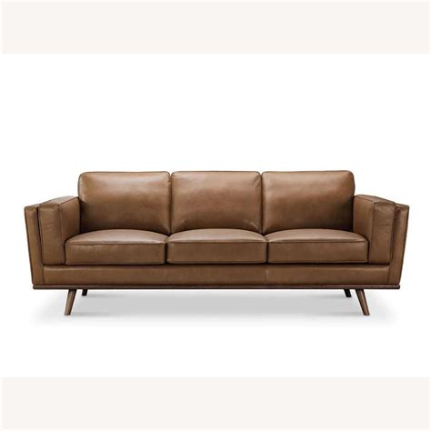Abbyson Mid Century Leather Sofa - AptDeco