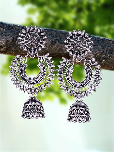 5 Beautiful Oxidised Jhumka Designs To Pair With Salwar Suit | HerZindagi
