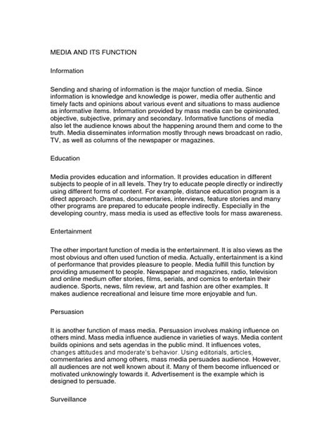 Mass Media Function 的图像结果