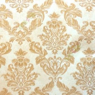Beautiful damask pattern gold beige traditional finished embossed ...