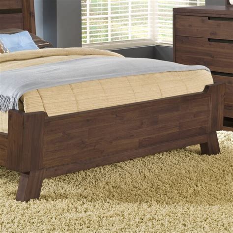 Portland Medium Walnut Full Wood and Metal Platform Bed at Lowes.com