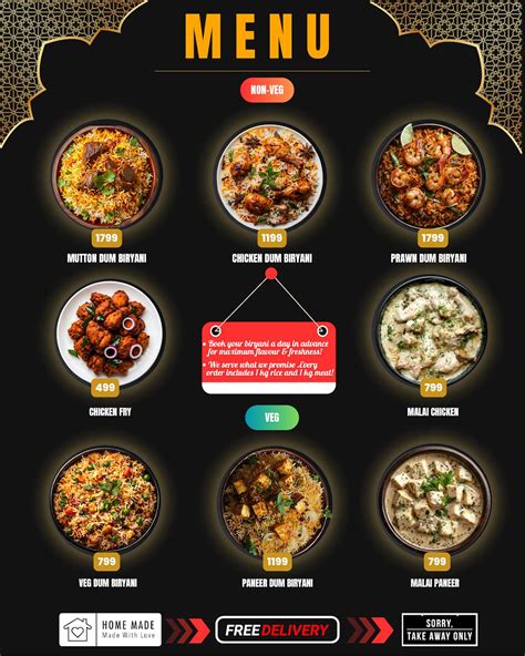 Menu at Ammi'z Biryani Goa, Colva