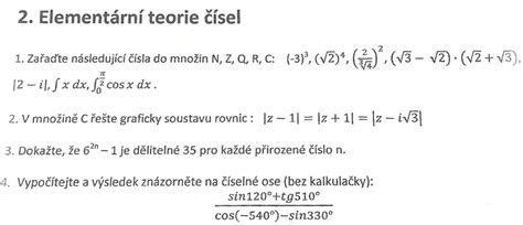 3) Číselné obory a elementární teorie čísel - OrgPad