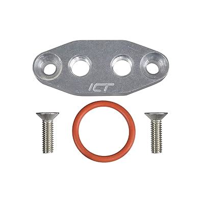 Buy ICT Billet LS Twin Turbo Dual 18" NPT Oil Feed Line Adapter Plate ...