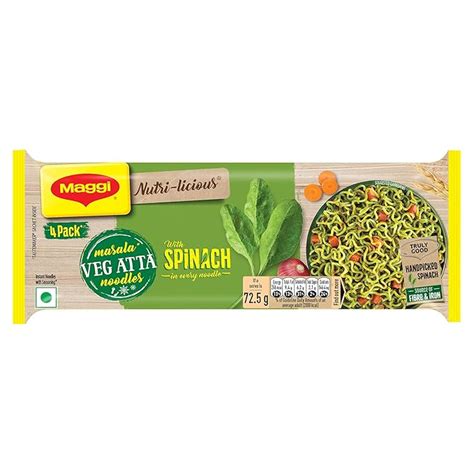 Maggi Nutrilicious Masala Veg Atta Noodles with Spinach in Every Noodle ...
