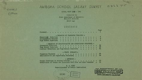 Arizona school salary survey, 1941 | Arizona Memory Project