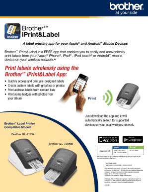 Fillable Online A label printing app for your Apple and Android Mobile ...