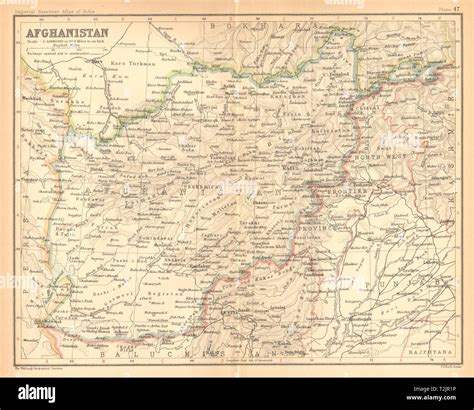 Afghanistan & North-West Frontier 1909 old antique vintage map plan chart Stock Photo - Alamy