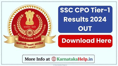 SSC CPO Tier-1 Results 2024(OUT): ಪರೀಕ್ಷೆಯ ಫಲಿತಾಂಶ ಬಿಡುಗಡೆ