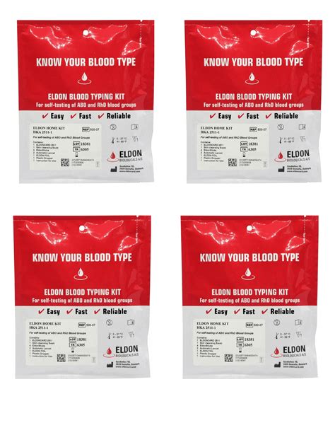 Blood Type Eldoncard Typing Test Kit Includes at Robert Fabry blog