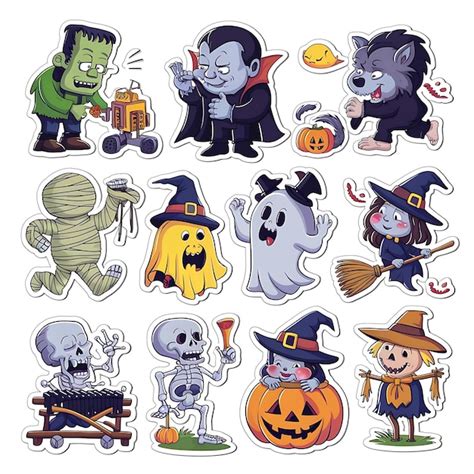 Spooky Halloween Stickers Collection | Premium AI-generated image