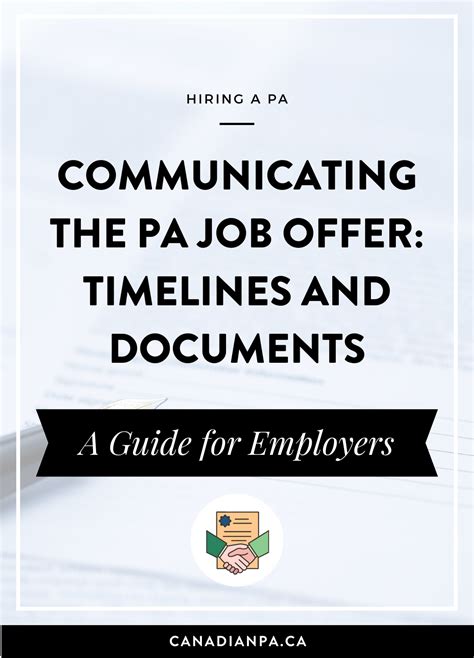 Communicating the PA Job Offer: Documents and Timelines — CANADIAN PA