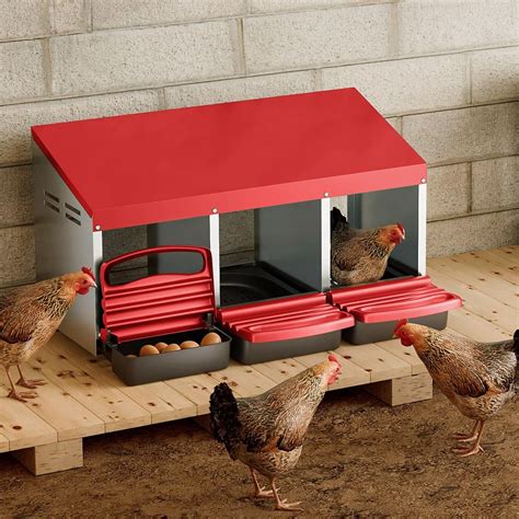Pet Scene 3 Hole Chicken Nesting Box Roll Away Hen Chook Laying Nest ...