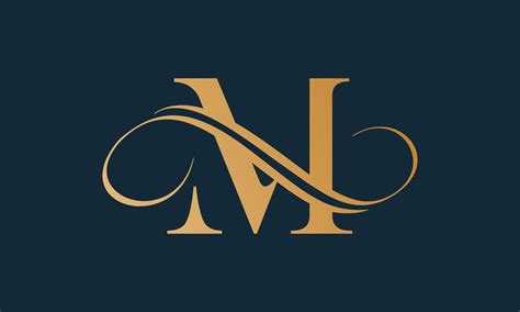 Luxury letter m logo template in gold color. Modern trendy initial luxury m letter logo design ...