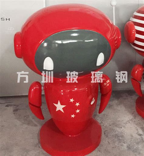 广州商场定制玻璃钢卡通机器人公仔雕塑装扮商场美陈-方圳雕塑厂