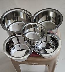 Amazon Brand - Solimo Stainless Steel Tope Set (5 pieces, 420 ml , 550 ...