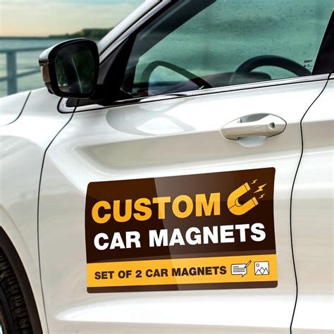 Custom Car Magnet Set of 2, Your Brand Logo Personalized Photo Magnets ...