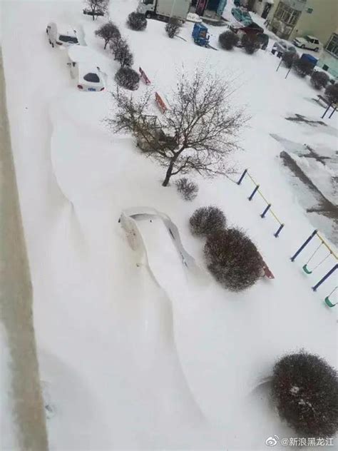 积雪厚度比人都高，众多车辆被大雪埋住，有居民起床发现自家门被积雪堵住！_气温