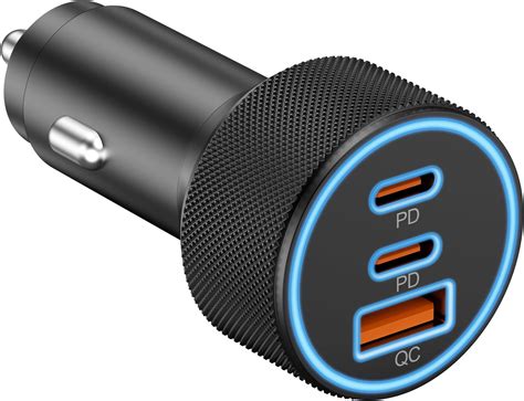 Amazon.com: Car Charger USB C, 65W Multi Port Dual 12V Cigarette ...