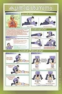 Malayalam CPR & Emergency Response Educational Wall Poster (Star Flex ...