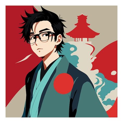 Neon Graffiti Anime Jongen met blond haar Vector Illustratie Digitale ...