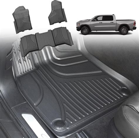 Carbon Fiber Pattern Floor Mats Fit for Dodge Ram 1500/2500/3500 Crew ...