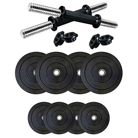 SX Fitness Home Gym Setup Combo Pack 20 kg Rubber Weight Plates (2Kg X ...