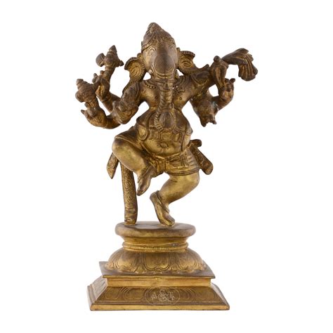 Ganesh Dancing brass statue - Rani Arts & Teak – RANI ARTS & TEAK