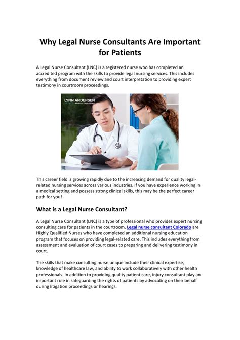 PPT - Why Legal Nurse Consultants Are Important for Patients PowerPoint ...