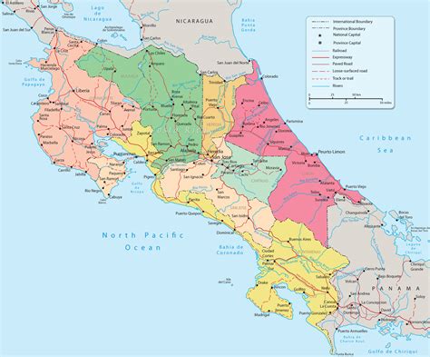 Map of Costa Rica, San Jose