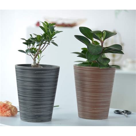 Greenship Round 12.2-in W Large Black Resin Indoor/Outdoor Planter K2 ...