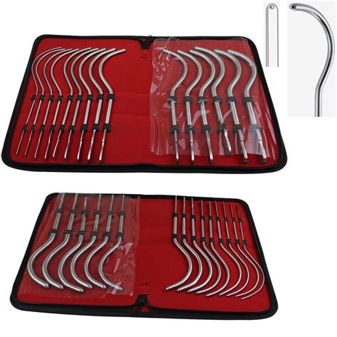Guyon Urethral Bougies, Gynecology Dilators, Urinary, Uterine, Urethral Sounds, Curved, Kit/Set ... - illustration of urethral sound