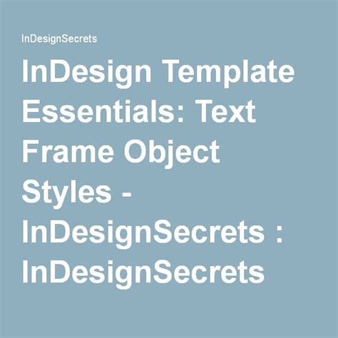 Image result for Text Frame InDesign