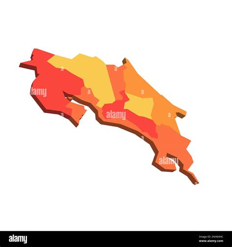 Costa Rica political map of administrative divisions - provinces. 3D ...