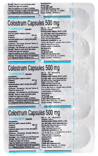 Trumcard 500 Mg Capsule 10 - Uses, Side Effects, Dosage, Price | Truemeds