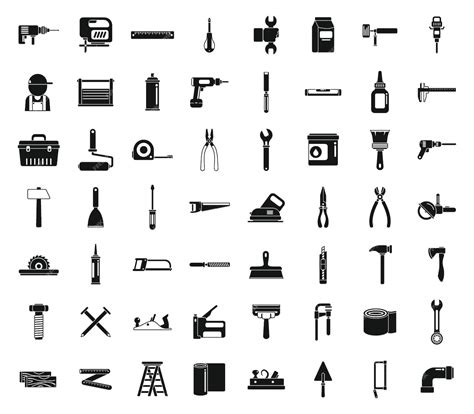 Diy repair icons set simple vector work repair house interior | Premium ...