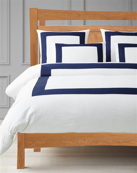 Buy Premium Cotton Sheet Set Navy Blue Border Online at Bedlam