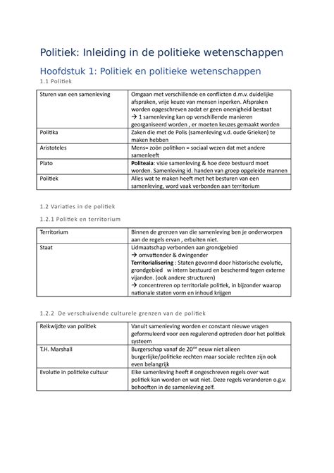 Hoofdstuk 1 Politiek en politieke wetenschappen - Politiek: Inleiding ...