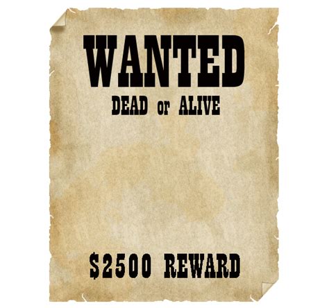 13 Western Wanted Poster Font Images - Old Western Wanted Poster ...