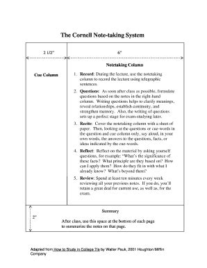Outline Method Of Note Taking Pdf - Fill and Sign Printable Template Online