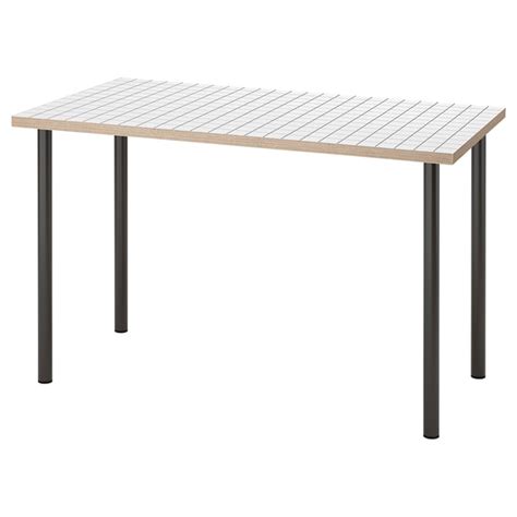 LAGKAPTEN / ADILS desk, white anthracite/dark grey, 120x60 cm (471 ...