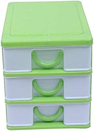 Kuber Industries Plastic Three Layer Drawer Storage Cabinet Box (Green ...